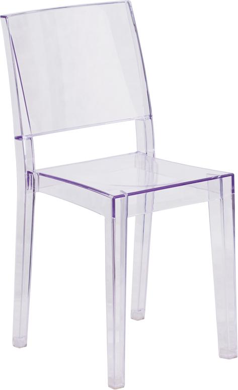 Flash Furniture Phantom Series Transparent Stacking Side Chair – FH-121-APC-GG on Sale