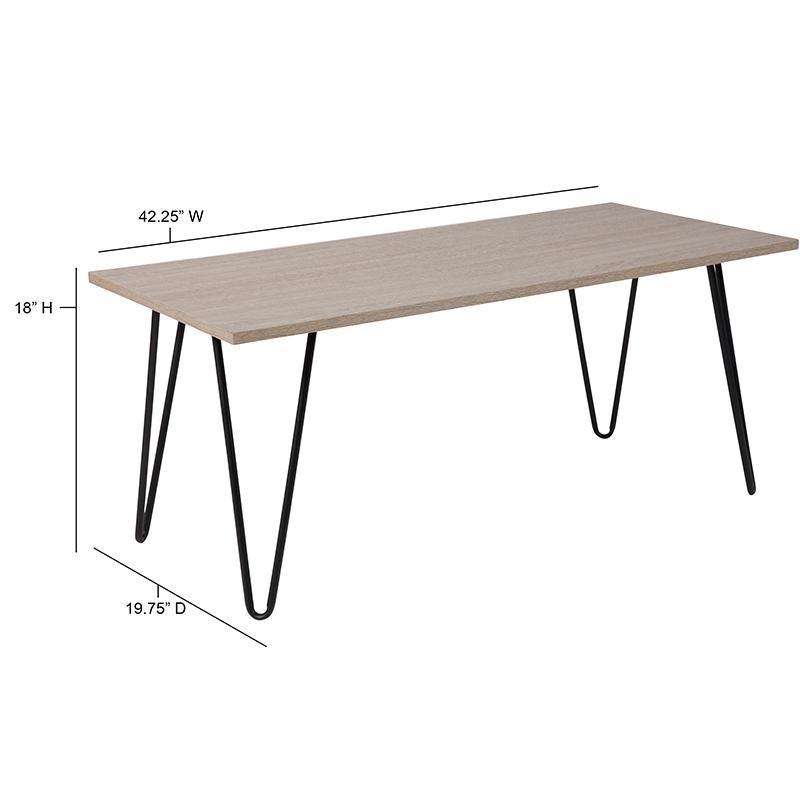Flash Furniture Oak Park Collection Driftwood Wood Grain Finish Coffee Table with Black Metal Legs – NAN-JH-1701-GG Online Sale