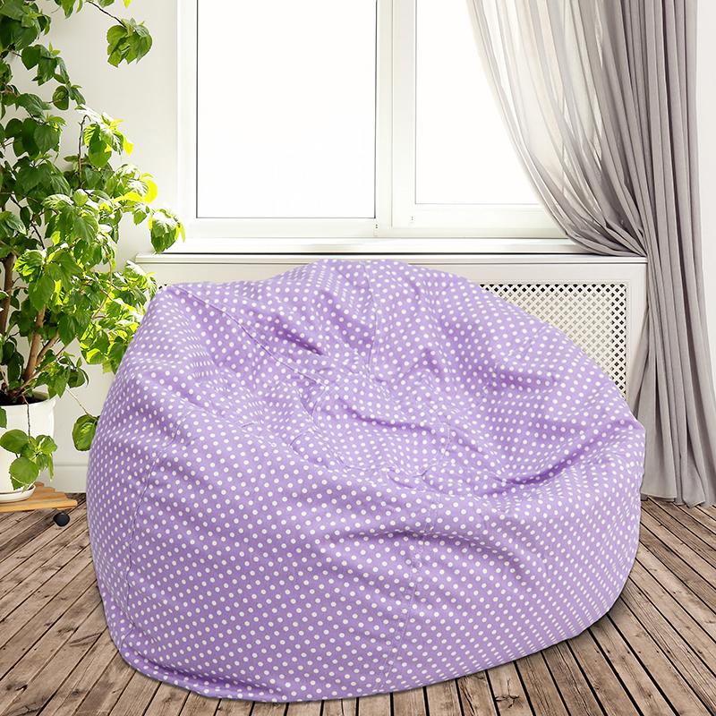 Flash Furniture Oversized Lavender Dot Bean Bag Chair – DG-BEAN-LARGE-DOT-PUR-GG Supply