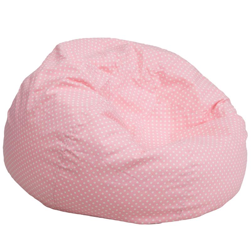 Flash Furniture Oversized Light Pink Dot Bean Bag Chair – DG-BEAN-LARGE-DOT-PK-GG Online Sale