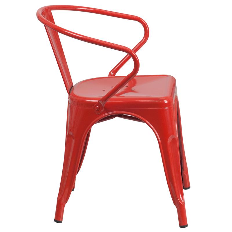 Flash Furniture Red Metal Indoor-Outdoor Chair with Arms – CH-31270-RED-GG Online