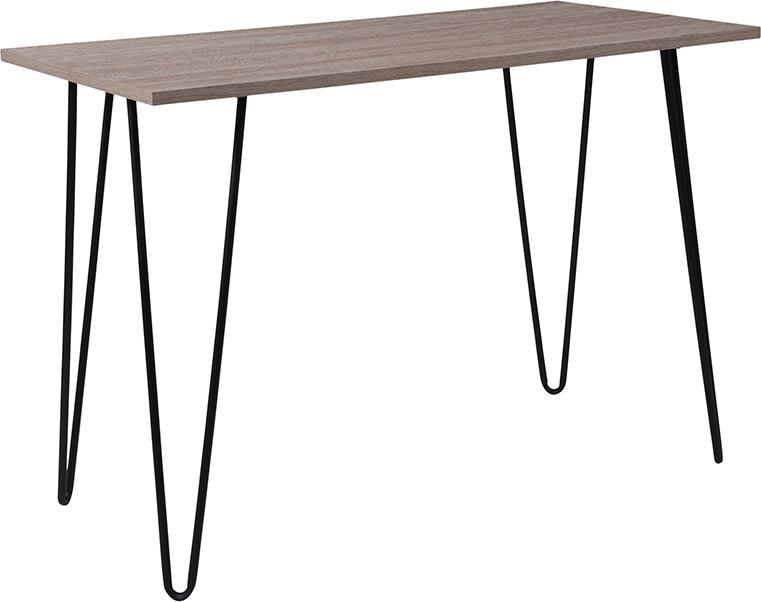 Flash Furniture Oak Park Collection Driftwood Wood Grain Finish Console Table with Black Metal Legs – NAN-JH-1702-GG on Sale