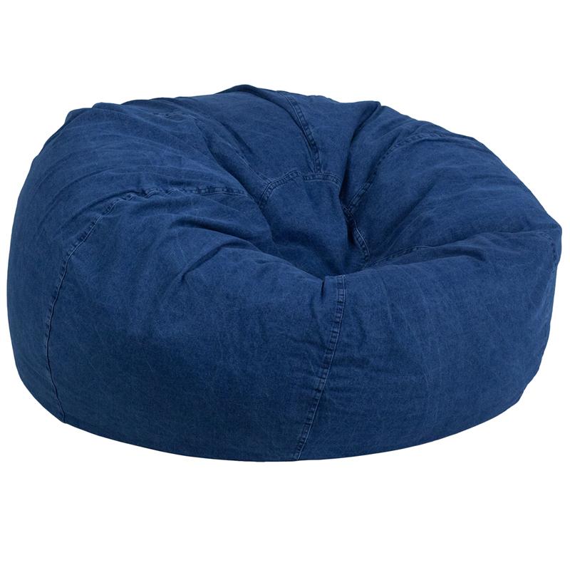 Flash Furniture Oversized Denim Kids Bean Bag Chair – DG-BEAN-LARGE-DENIM-GG on Sale