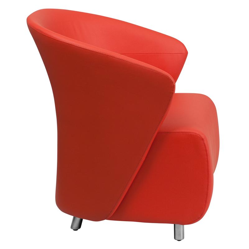Flash Furniture Red Leather Curved Barrel Back Lounge Chair – ZB-6-GG Online now