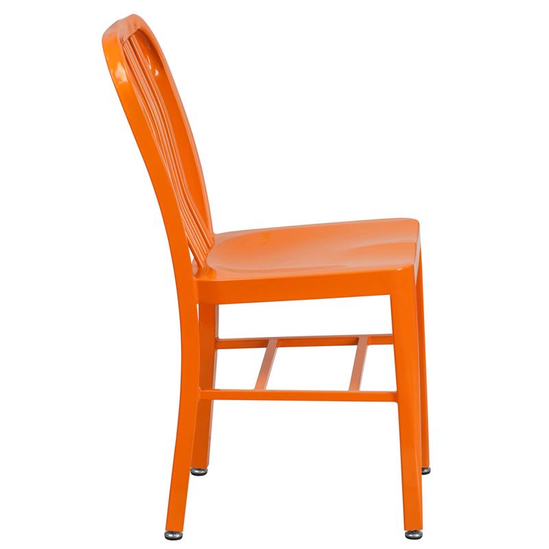 Flash Furniture Orange Metal Indoor-Outdoor Chair – CH-61200-18-OR-GG Discount