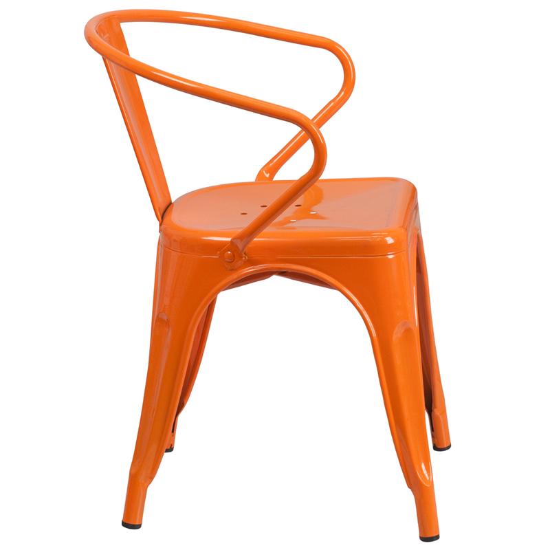 Flash Furniture Orange Metal Indoor-Outdoor Chair with Arms – CH-31270-OR-GG Fashion