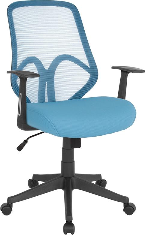 Flash Furniture Salerno Series High Back Light Blue Mesh Chair with Arms – GO-WY-193A-A-LTBL-GG Online