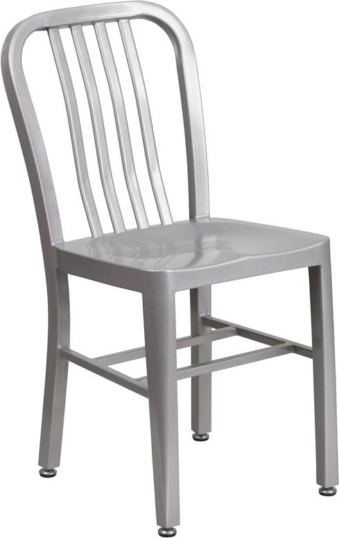 Flash Furniture Silver Metal Indoor-Outdoor Chair – CH-61200-18-SIL-GG Online Sale