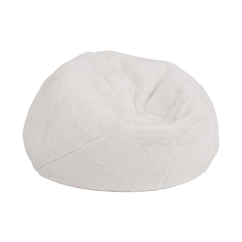 Flash Furniture Small White Furry Kids Bean Bag Chair – DG-BEAN-SMALL-FUR-WH-GG Supply