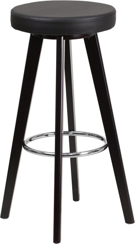 Flash Furniture Trenton Series 29” High Contemporary Cappuccino Wood Barstool with Black Vinyl Seat – CH-152601-BK-VY-GG Fashion