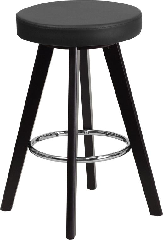 Flash Furniture Trenton Series 24” High Contemporary Cappuccino Wood Counter Height Stool with Black Vinyl Seat – CH-152600-BK-VY-GG Sale