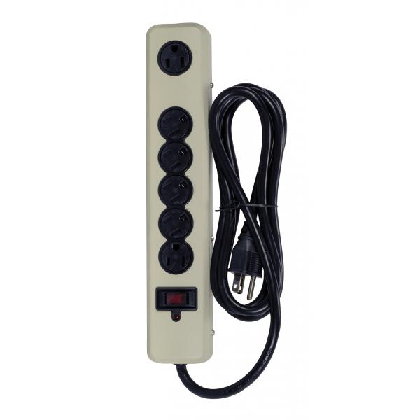 BEIGE 6 OUTLET METAL SURGE Supply