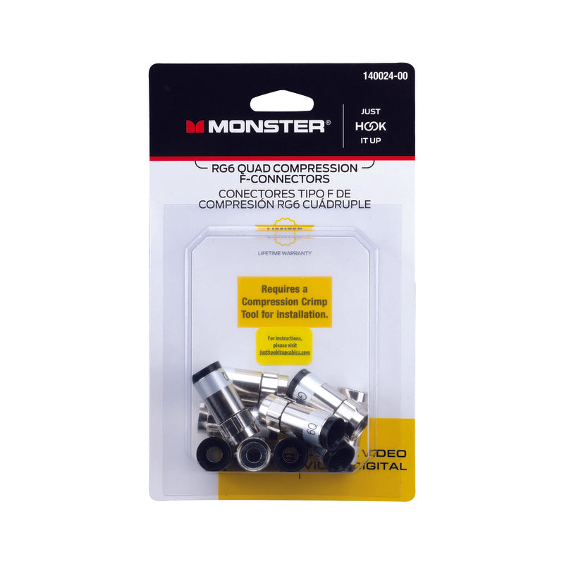 CONNECTOR RG6 QUAD 10PK Online now