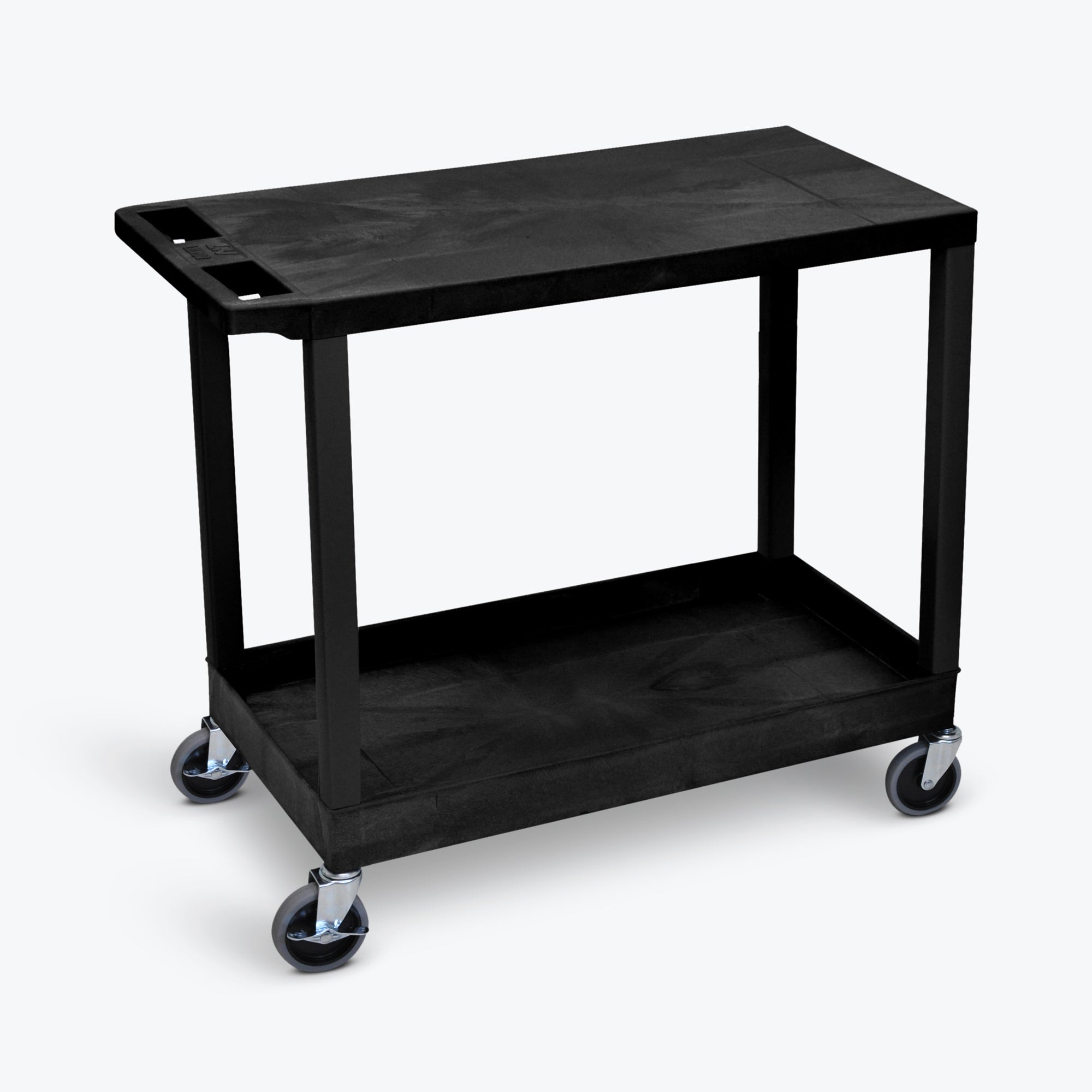 Luxor 18″ x 32″ 1-Tub/1-Flat Shelf Cart 32″W x 18″D x 32.5″H (Black) – EC21-B Sale