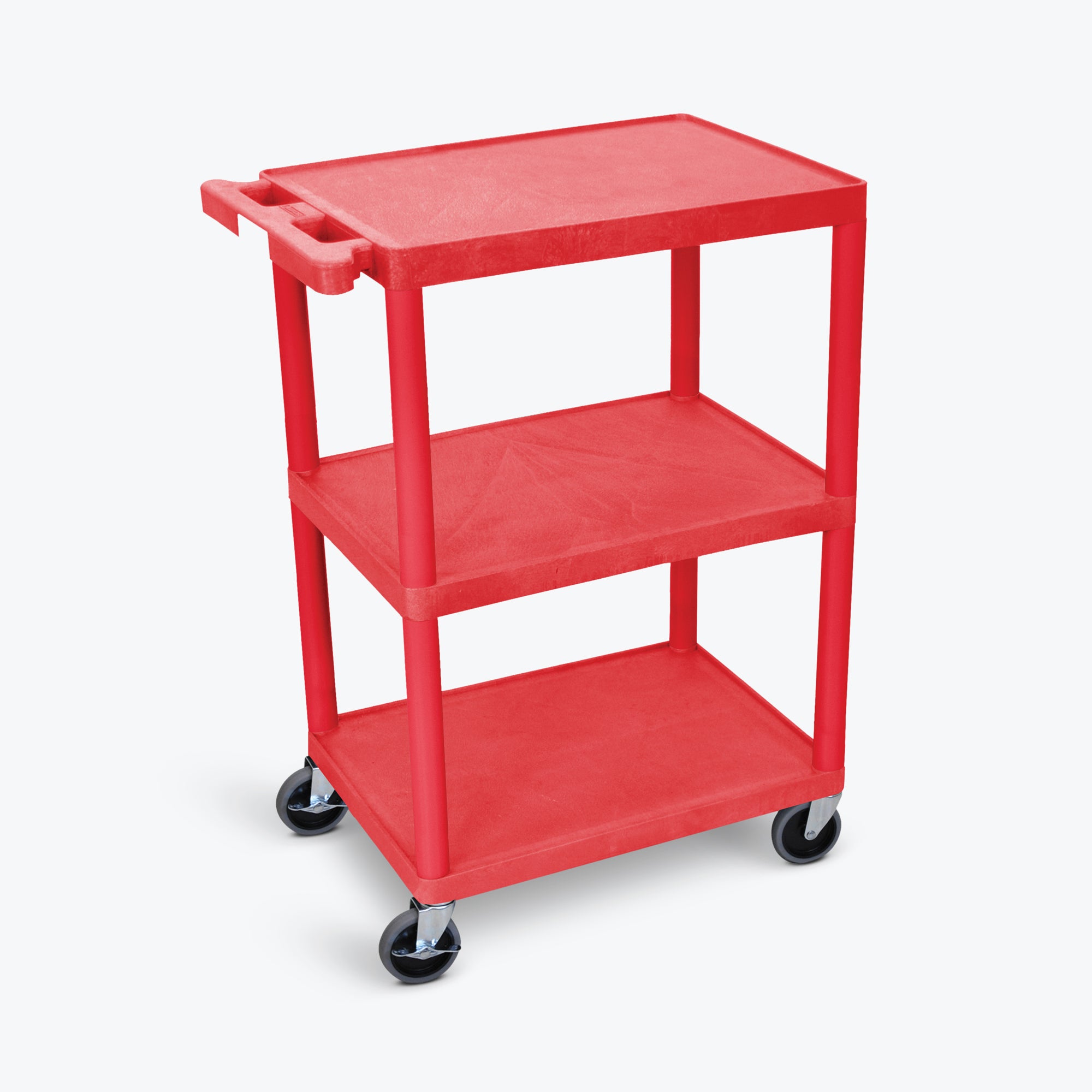 Luxor 3-Shelf Utility Cart 24″W x 18″D x 34″H (Red) – HE34-RD Online Sale