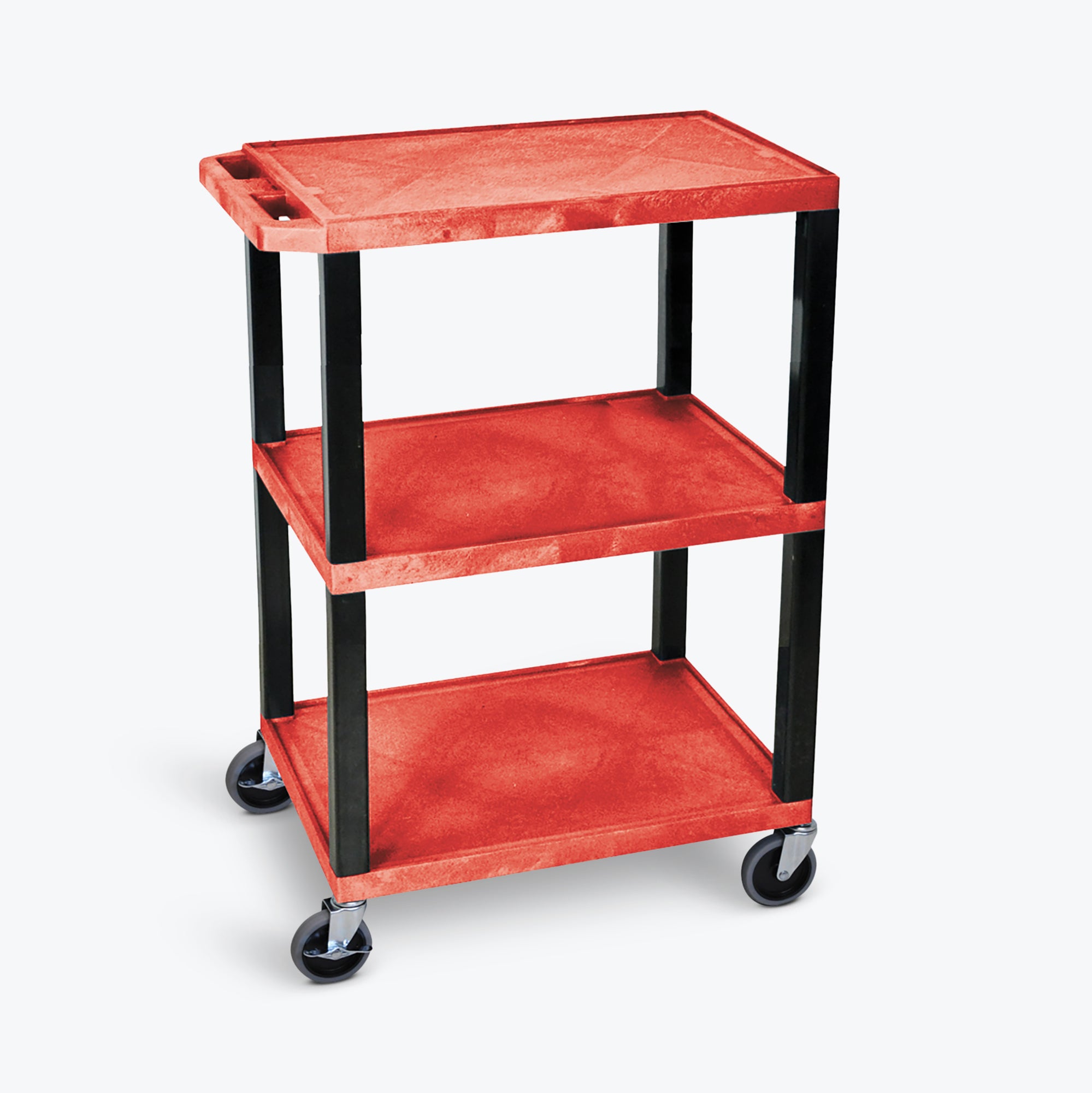 Luxor 34″ 3-Shelf Tuffy Specialty Utility Cart, Black Legs (Red Shelves) – WT34RS Fashion