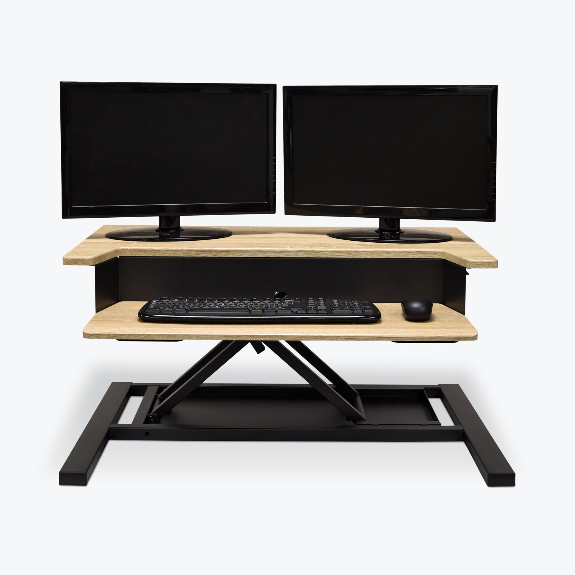 Luxor Pneumatic Standing Desk Converter 32″W x 23.5″D x 5.25″ to 15.5″H (Charcoal/White Oak) – CVTR PRO-WO Fashion