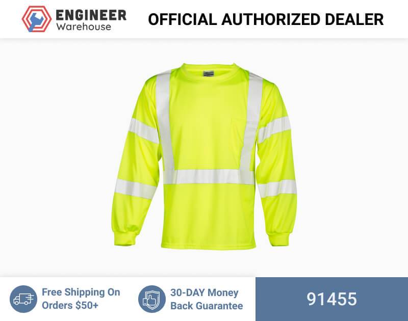 ML Kishigo Class 2 & Class 3 T-Shirts Long Sleeve Class 3 T-Shirt – Economy – 5XLarge –  Lime – 91455 Sale