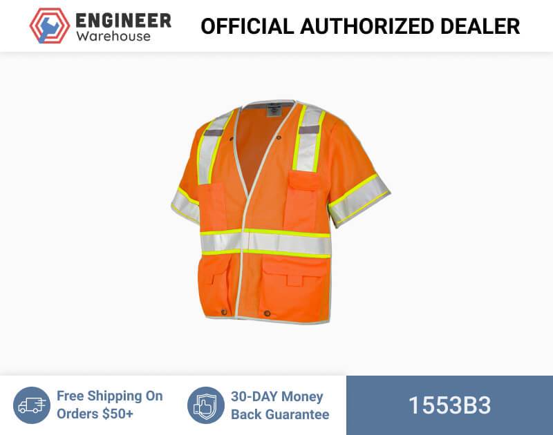 ML Kishigo Breakaway Vests Premium Brilliant Series Breakaway Class 3 Vest – 3XLarge –  Orange – 1553B3 Discount