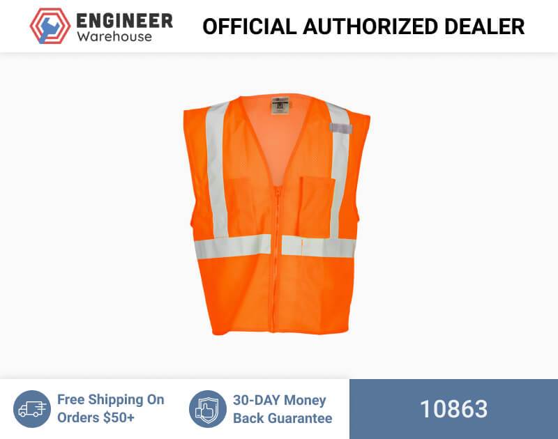 ML Kishigo Class 2 3-Pocket Zipper Mesh Vest 3XLarge (Orange) – 10863 Online Sale