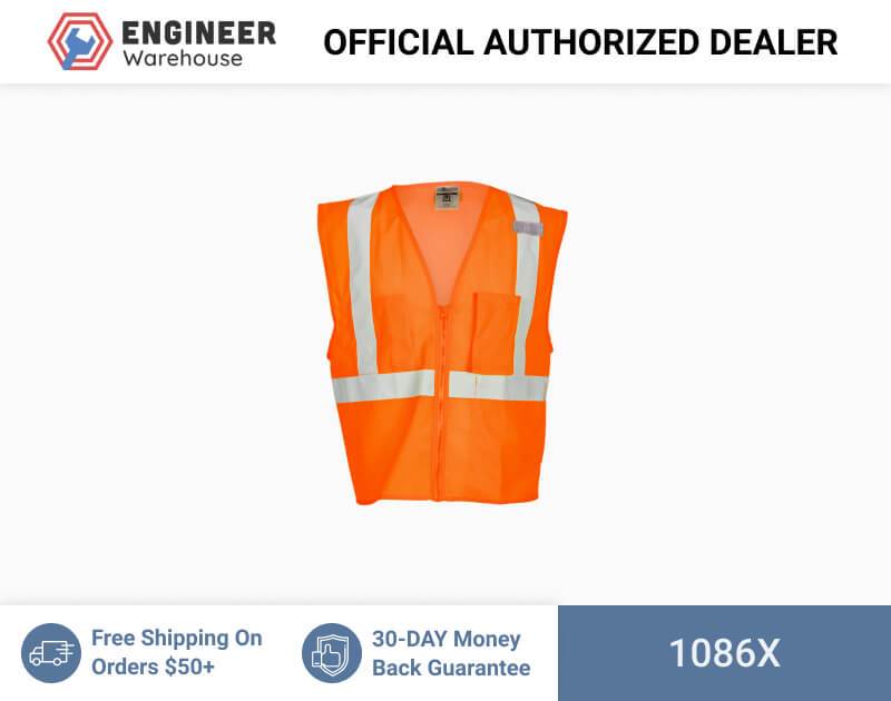 ML Kishigo Class 2 3-Pocket Zipper Mesh Vest XLarge (Orange) – 1086X Online now