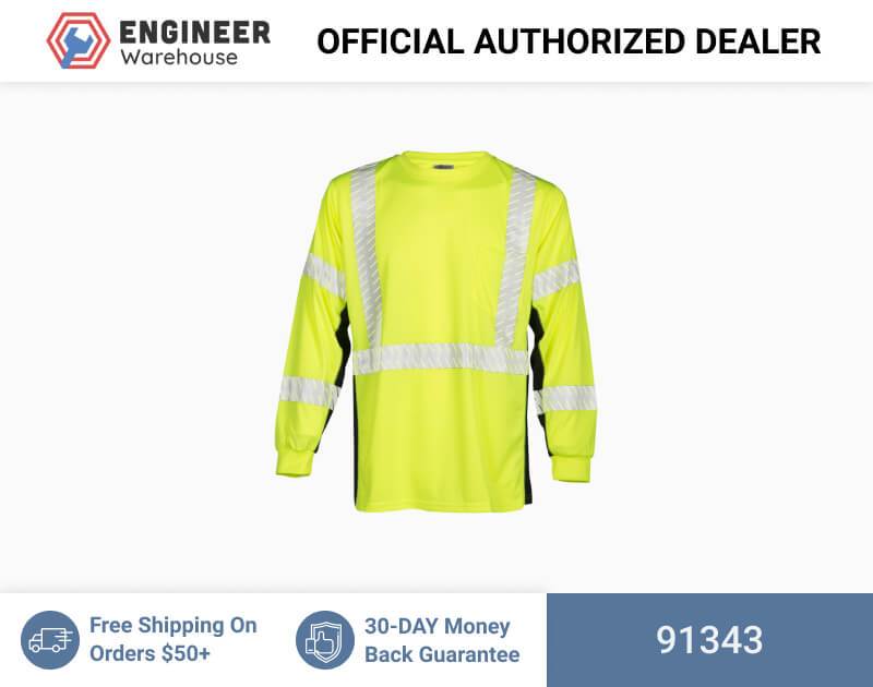 ML Kishigo Class 2 & Class 3 T-Shirts Premium Black Series Long Sleeve T-Shirt – 3XLarge –  Lime – 91343 Online Sale