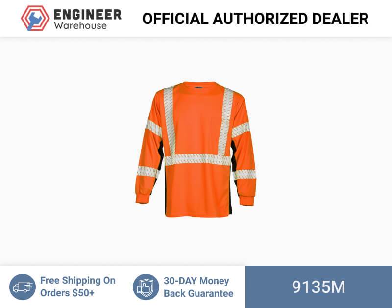ML Kishigo Class 2 & Class 3 T-Shirts Premium Black Series Long Sleeve T-Shirt – Medium –  Orange – 9135M Fashion
