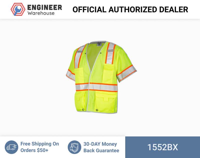 ML Kishigo Breakaway Vests Premium Brilliant Series Breakaway Class 3 Vest – XLarge –  Lime – 1552BX on Sale