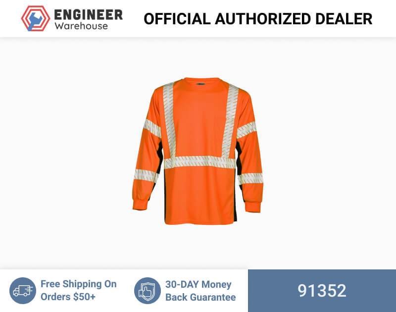 ML Kishigo Class 2 & Class 3 T-Shirts Premium Black Series Long Sleeve T-Shirt – 2XLarge –  Orange – 91352 Sale