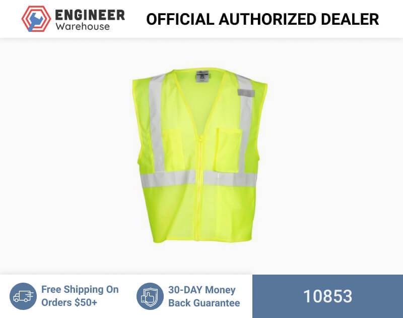 ML Kishigo Class 2 3-Pocket Zipper Mesh Vest 3XLarge (Lime) – 10853 Online