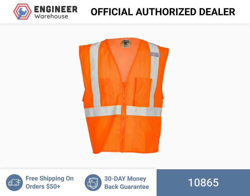 ML Kishigo Class 2 3-Pocket Zipper Mesh Vest 5XLarge (Orange) – 10865 Fashion