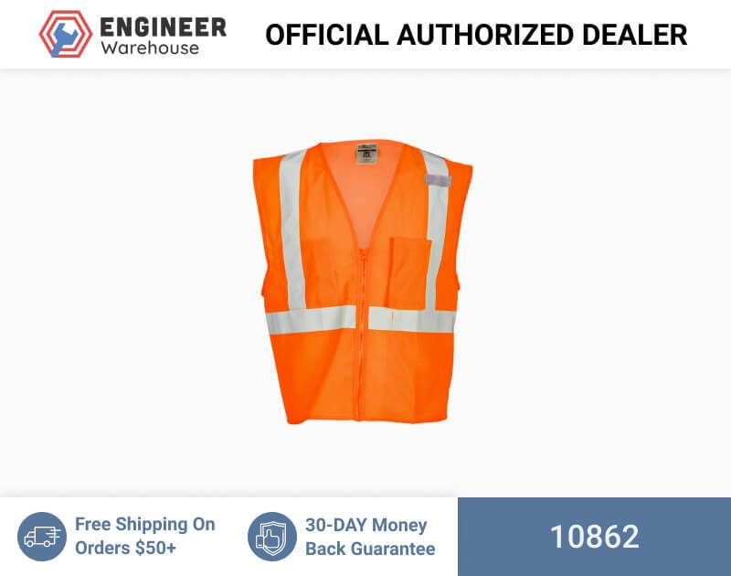 ML Kishigo Class 2 3-Pocket Zipper Mesh Vest 2XLarge (Orange) – 10862 Online Sale