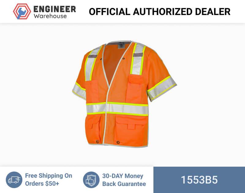 ML Kishigo Breakaway Vests Premium Brilliant Series Breakaway Class 3 Vest – 5XLarge –  Orange – 1553B5 Hot on Sale