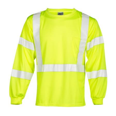 ML Kishigo Class 2 & Class 3 T-Shirts Long Sleeve Class 3 T-Shirt – Economy – 4XLarge –  Lime – 91454 Discount