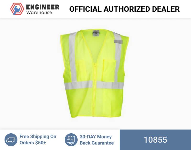 ML Kishigo Class 2 3-Pocket Zipper Mesh Vest 5XLarge (Lime) – 10855 Discount