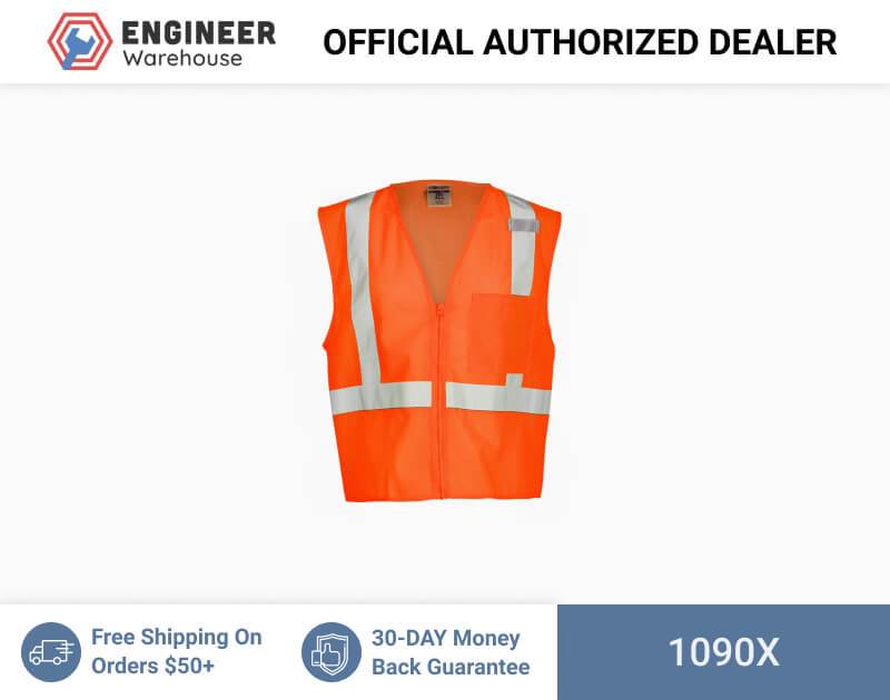 ML Kishigo Class 2 Single Pocket Zipper Mesh Vest XLarge (Orange) – 1090X Discount