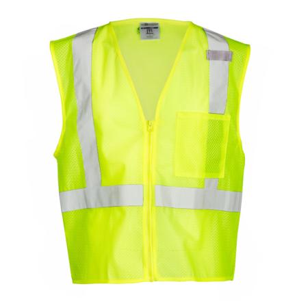 ML Kishigo Class 2 Single Pocket Zipper Mesh Vest XLarge (Lime) – 1089X Hot on Sale