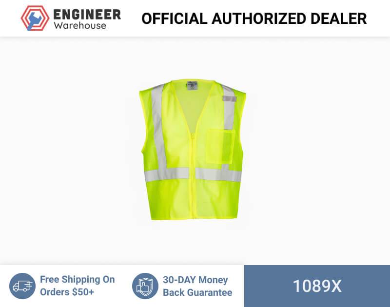 ML Kishigo Class 2 Single Pocket Zipper Mesh Vest XLarge (Lime) – 1089X Hot on Sale