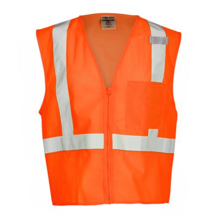 ML Kishigo Class 2 Single Pocket Zipper Mesh Vest Medium (Orange) – 1090M Fashion