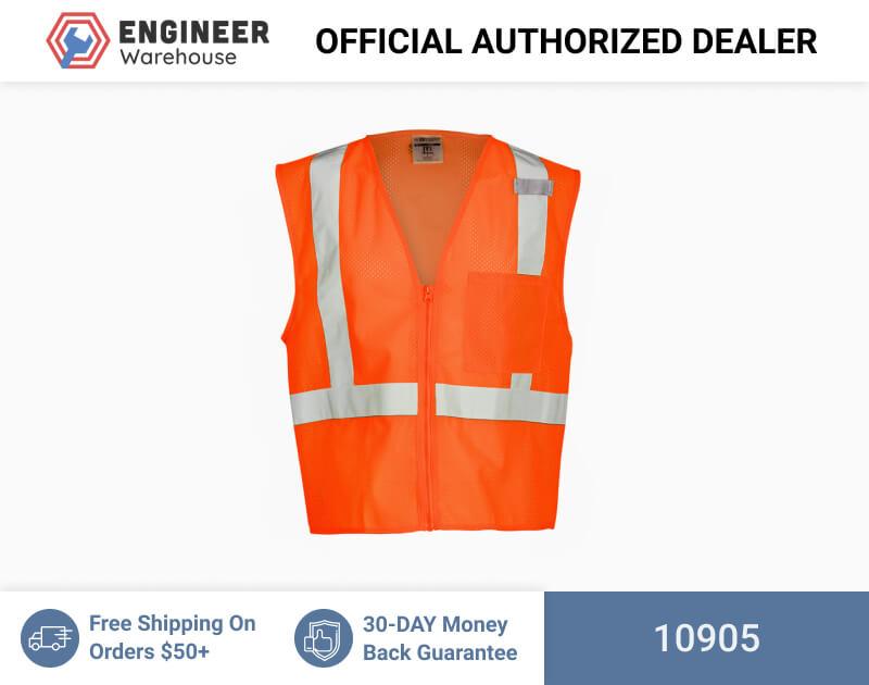 ML Kishigo Class 2 Single Pocket Zipper Mesh Vest 5XLarge (Orange) – 1090 Online now