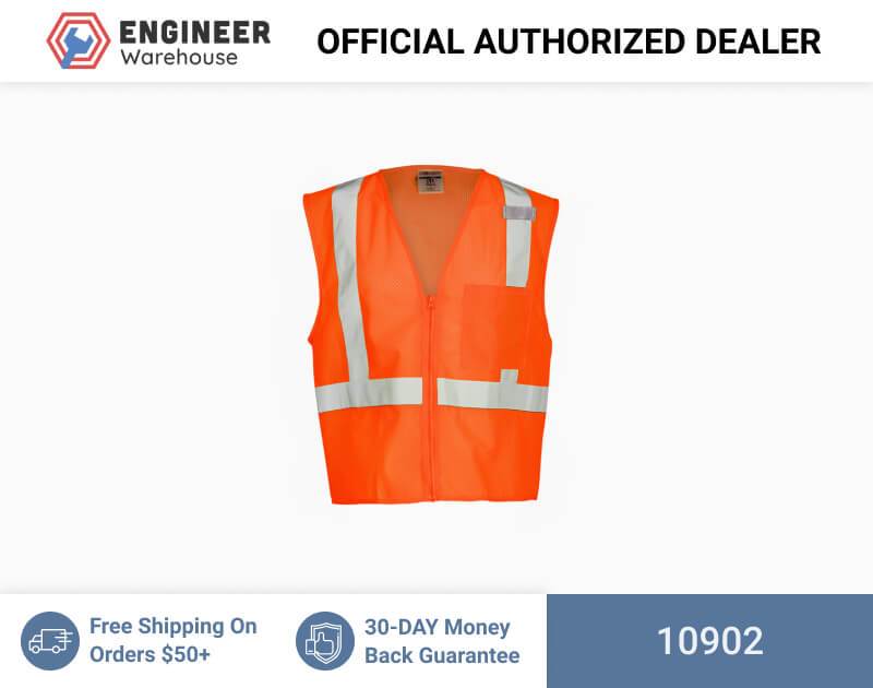 ML Kishigo Class 2 Single Pocket Zipper Mesh Vest 2XLarge (Orange) – 10902 on Sale