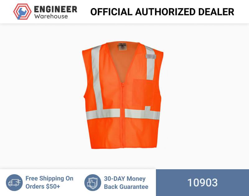 ML Kishigo Class 2 Single Pocket Zipper Mesh Vest 3XLarge (Orange) – 10903 Sale