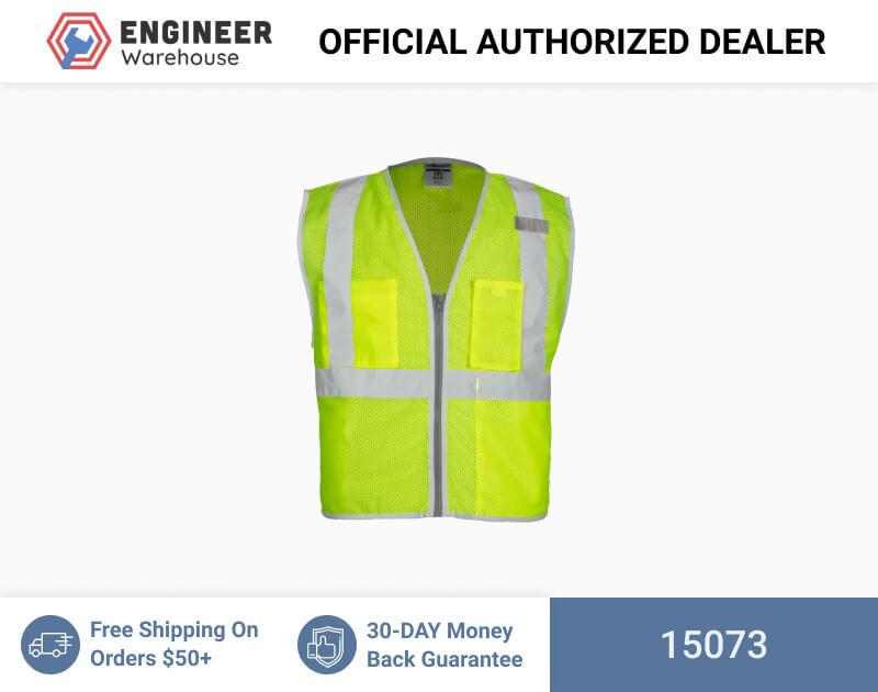 ML Kishigo Class 2 Vests Brilliant Series 3 Pocket Zipper Mesh Vest – 3XLarge –  Lime – 15073 on Sale