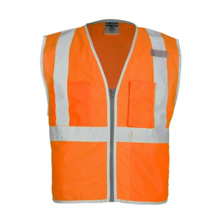ML Kishigo Class 2 Vests Brilliant Series 3 Pocket Zipper Mesh Vest – Medium –  Orange – 1508M Fashion