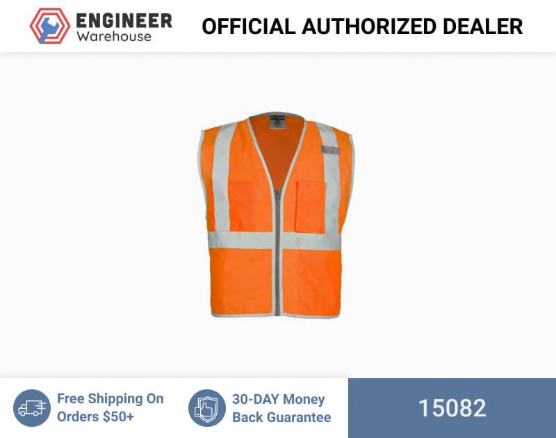 ML Kishigo Class 2 Vests Brilliant Series 3 Pocket Zipper Mesh Vest – 2XLarge –  Orange – 15082 Fashion