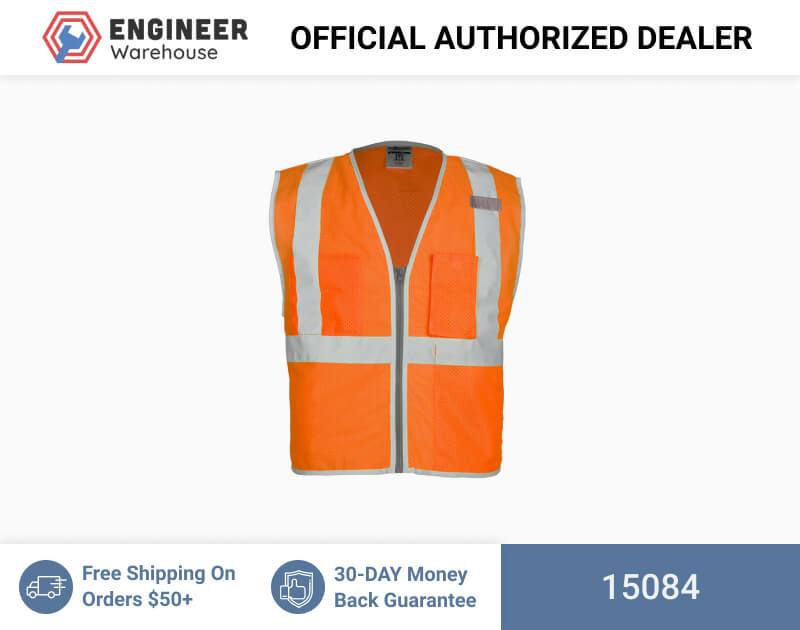 ML Kishigo Class 2 Vests Brilliant Series 3 Pocket Zipper Mesh Vest – 4XLarge –  Orange – 15084 Sale