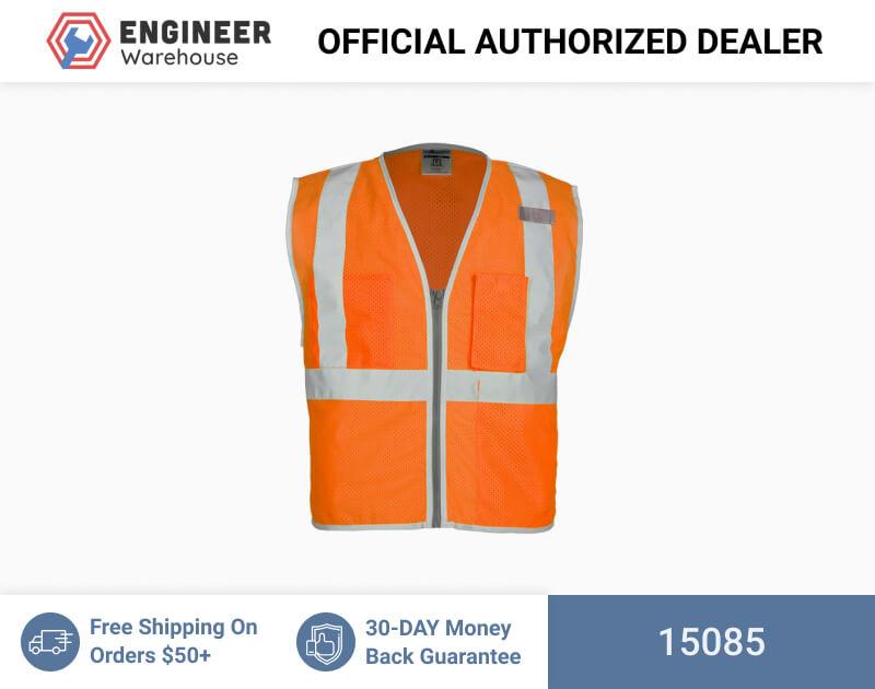 ML Kishigo Class 2 Vests Brilliant Series 3 Pocket Zipper Mesh Vest – 5XLarge –  Orange – 15085 Supply