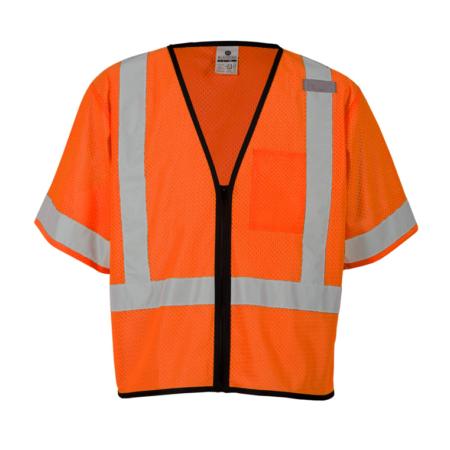 ML Kishigo Class 3 Vests Single Pocket Zipper Vest- Economy – Large-XLarge –  Orange – 1568L Fashion