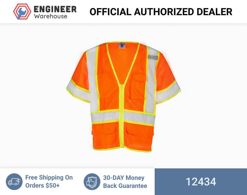 ML Kishigo Class 3 6-Pocket Contrast Mesh Vest 4XLarge (Orange) – 12434 Discount