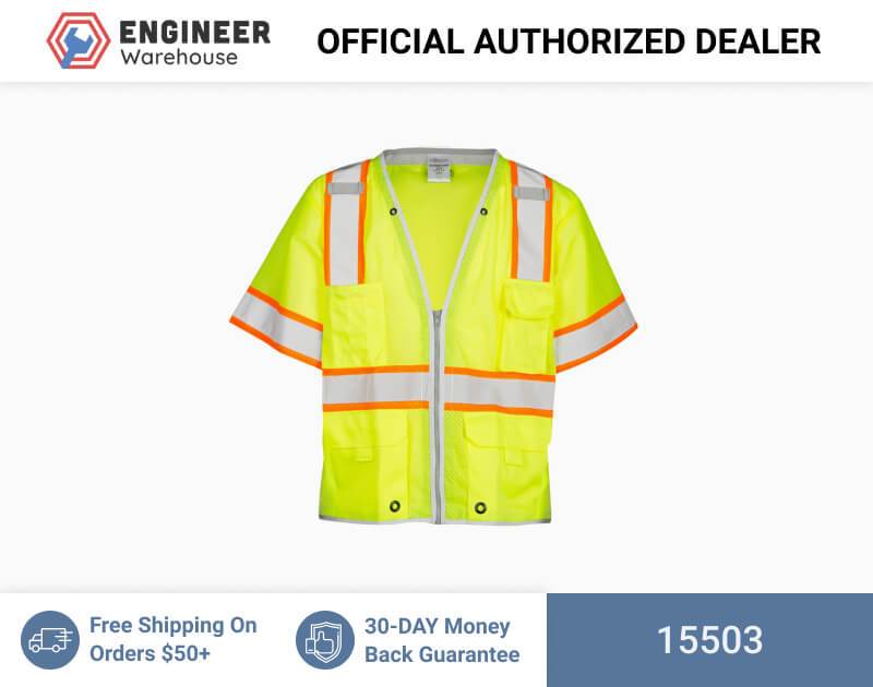 ML Kishigo Class 3 Vests Premium Brilliant Series Heavy Duty Vest – 3XLarge –  Lime – 15503 Supply